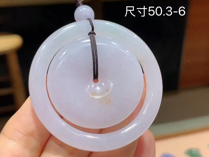 ️冰飘黄平安扣 无裂，尺寸，50.3-6