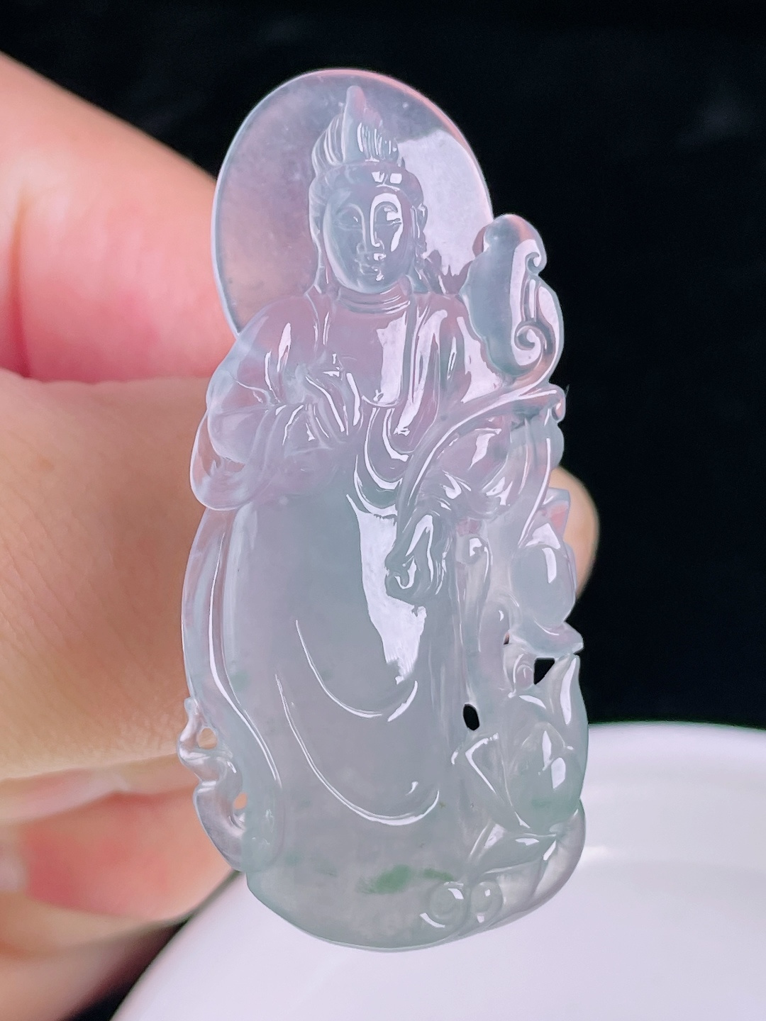 ️冰紫观音，老种起光，细底通透，尺寸：53/25/6mm0922