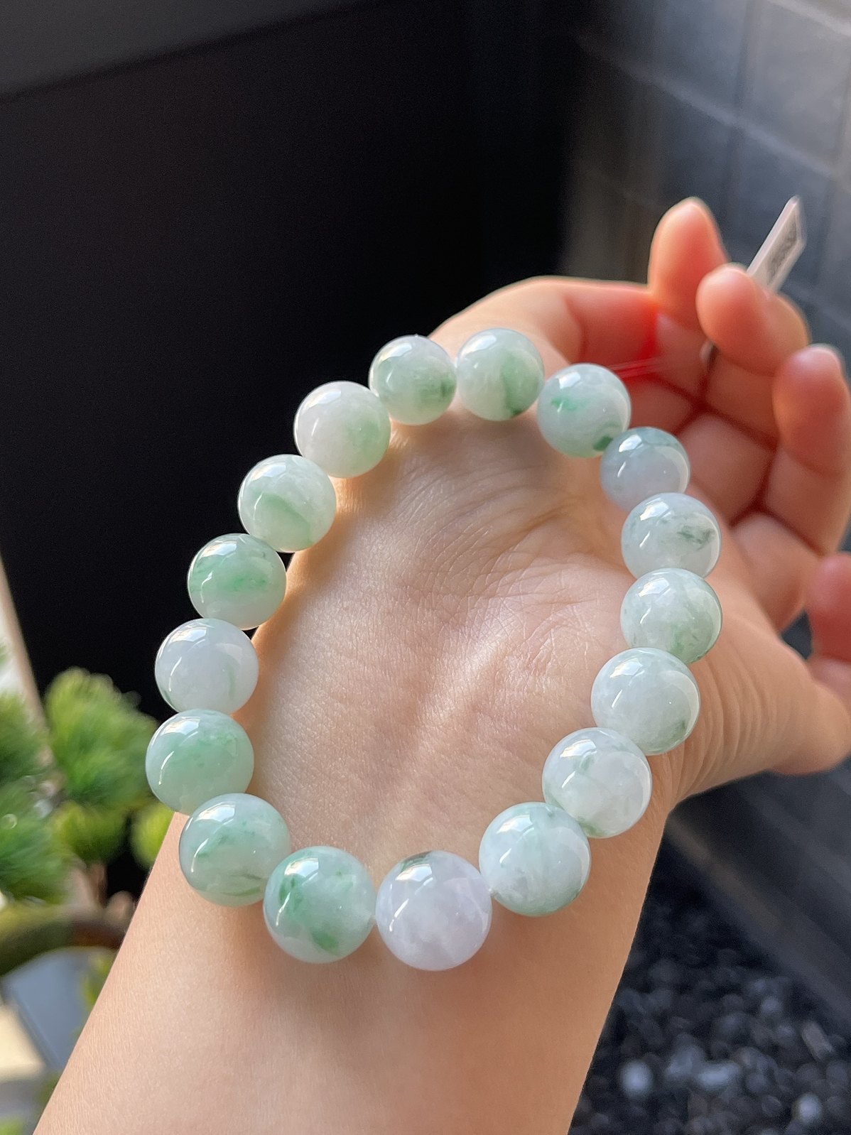 翡翠冰糯种飘花手链