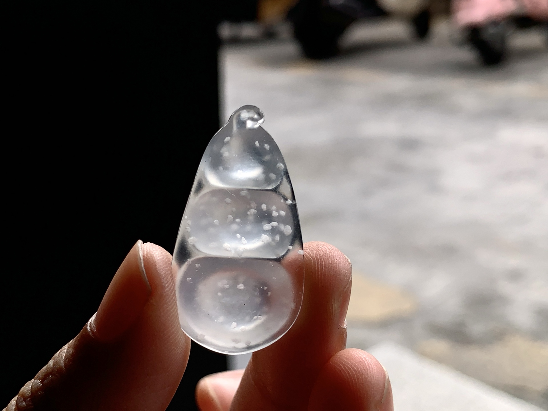 ️ 【冰种雪花福豆】 尺寸：32×17×5 温润沁心，雅韵天成