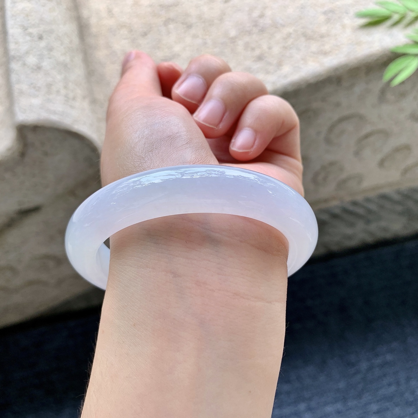 正圈58 59 圈口59.6/12/9 编码Q5092319 冰糯粉紫，水润，种老，细腻，无裂