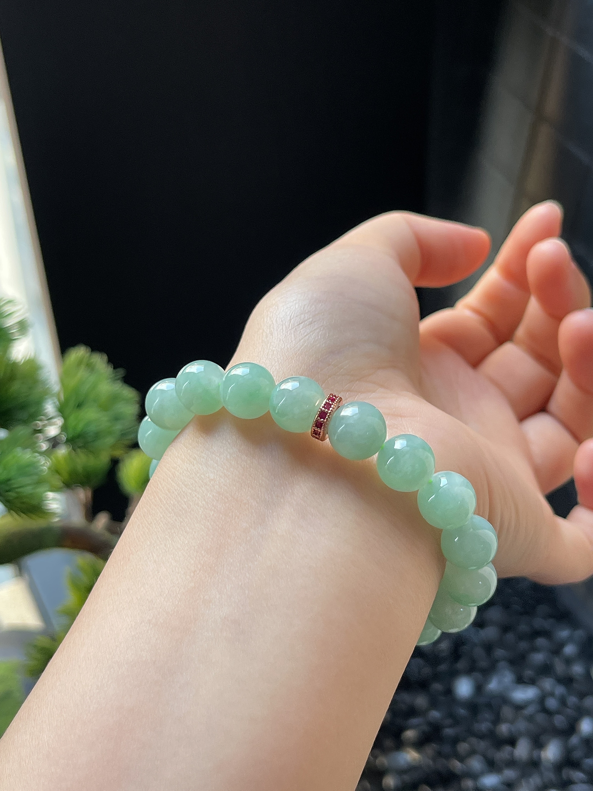 翡翠冰糯种绿色手串