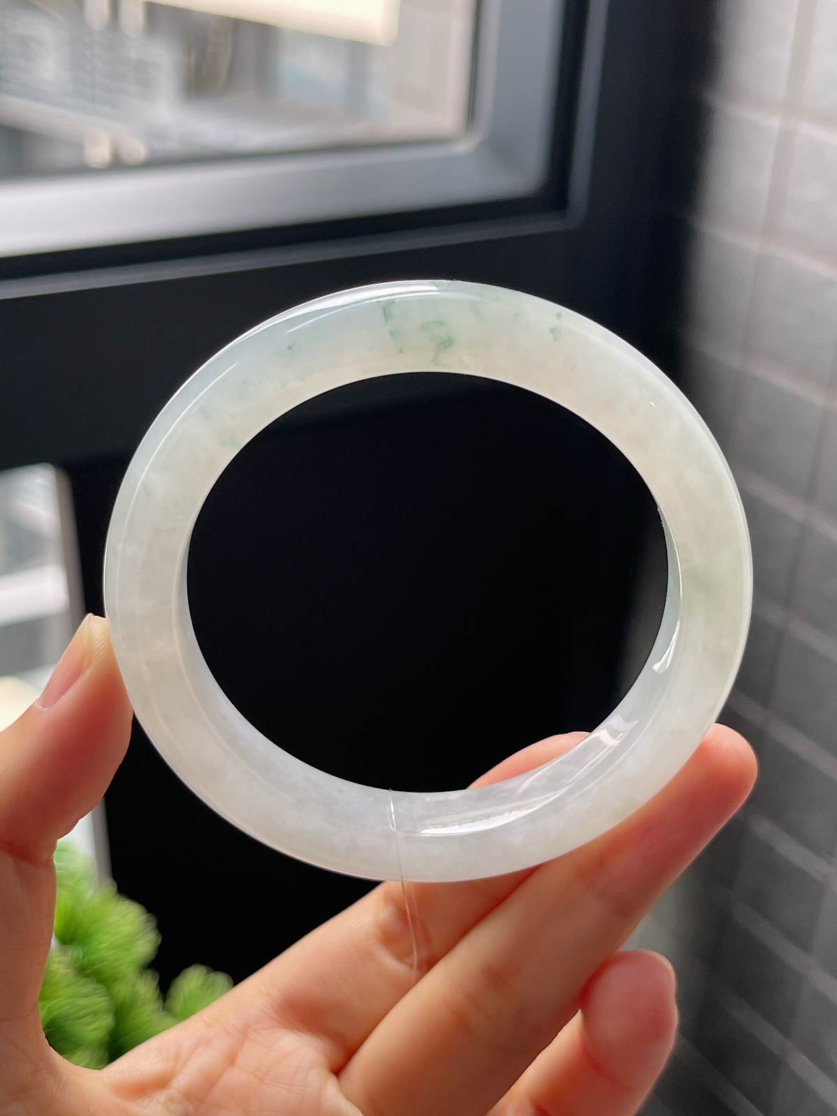 正圈55.3圈口，翡翠冰糯种飘花手镯