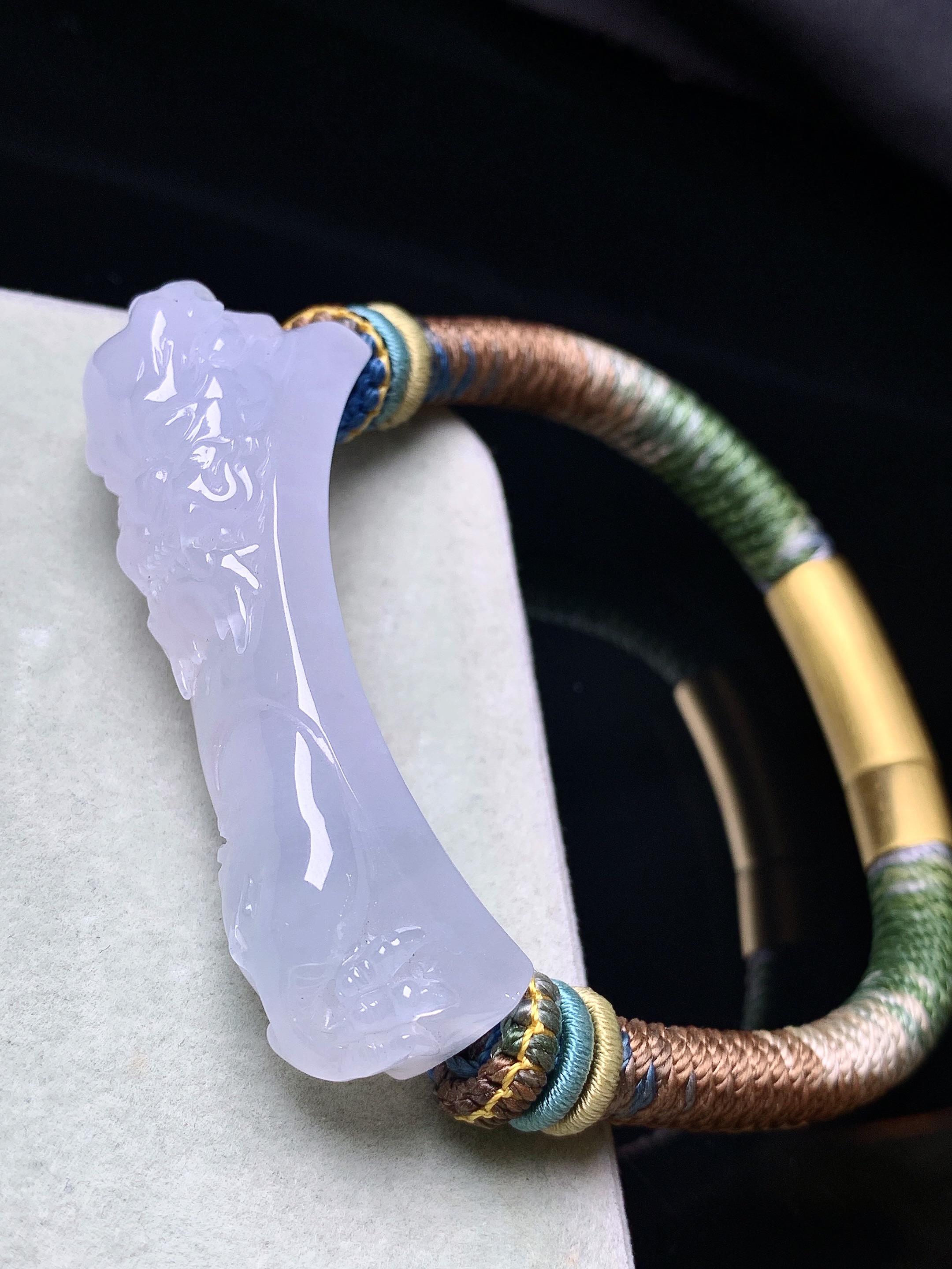 冰种貔貅手链 玉质细腻 色泽艳丽清新 水润亮眼 整体尺寸60.6*17.5*21.2 j1