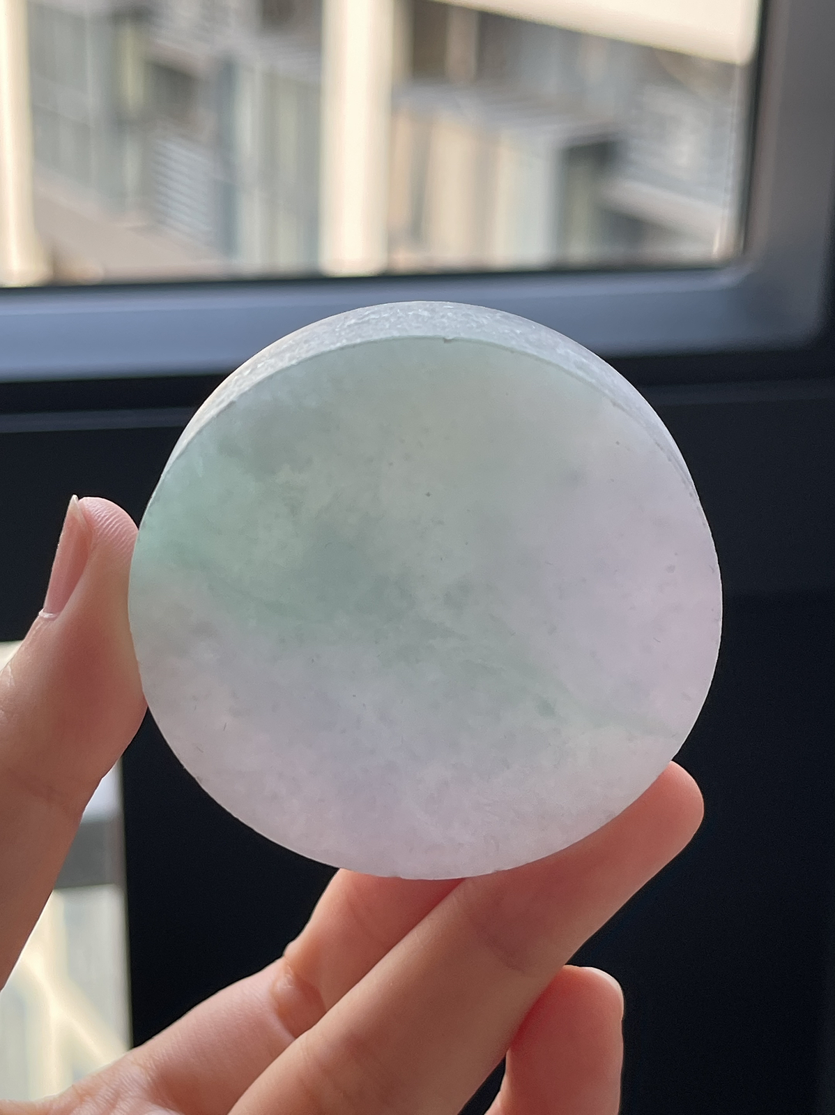 翡翠冰糯种紫罗兰镯心