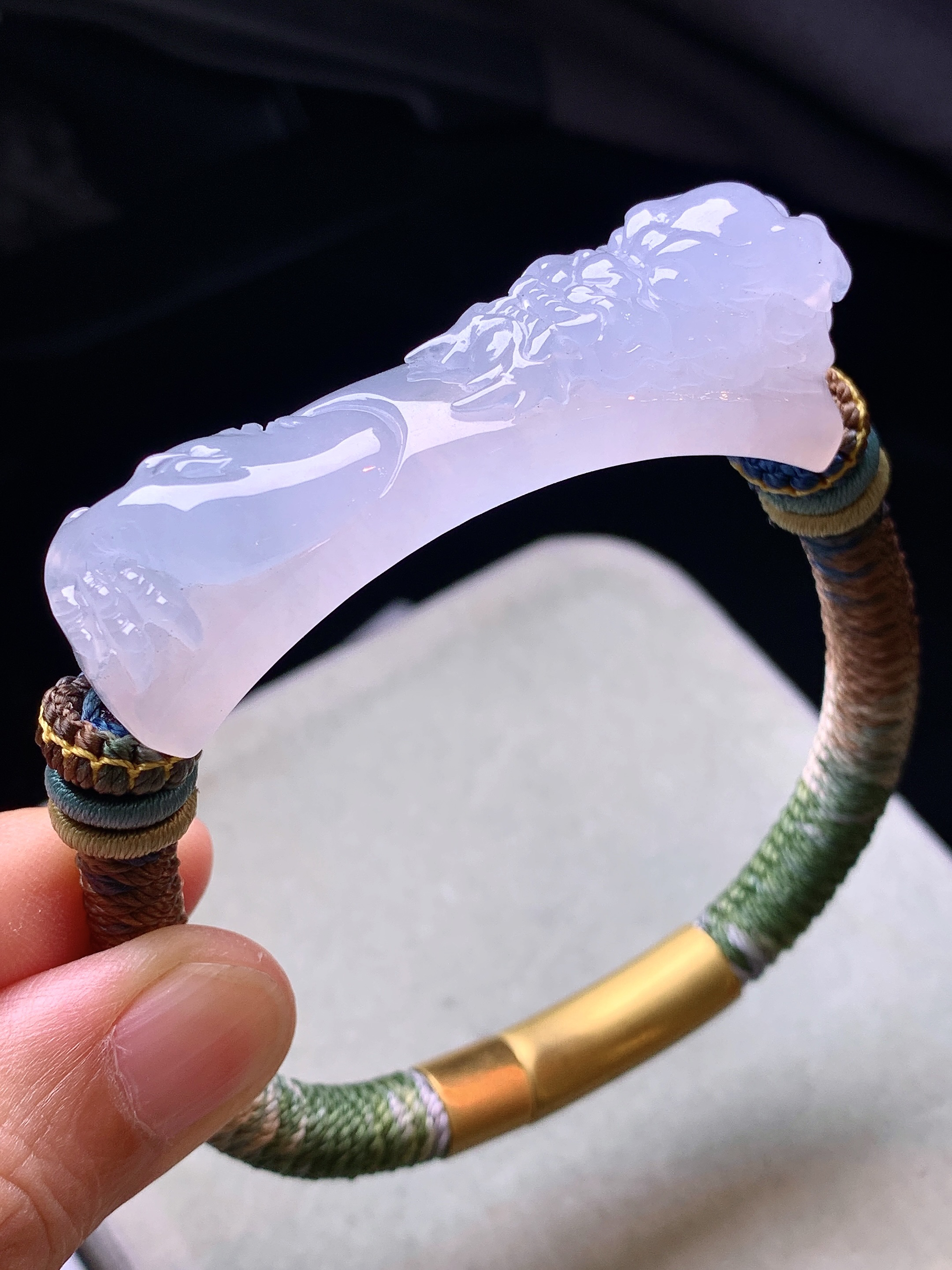 冰种貔貅手链 玉质细腻 色泽艳丽清新 水润亮眼 整体尺寸60.6*17.5*21.2 j1