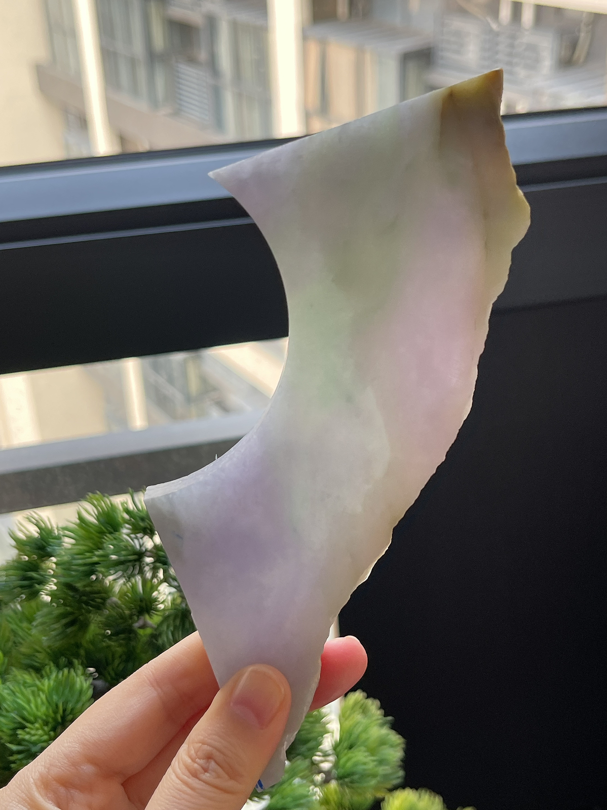 翡翠冰糯种春带彩片料