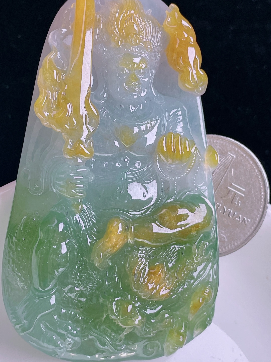 ️冰黄观音，老种起光，细底通透，尺寸：71.3/42.4/11.2mm0922