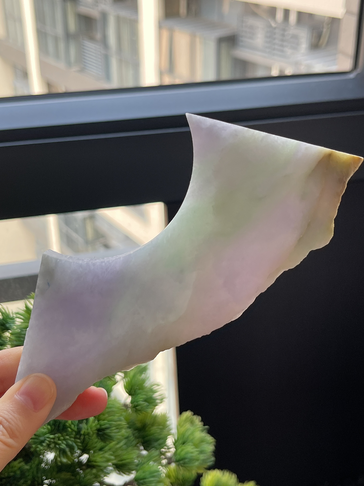 翡翠冰糯种春带彩片料