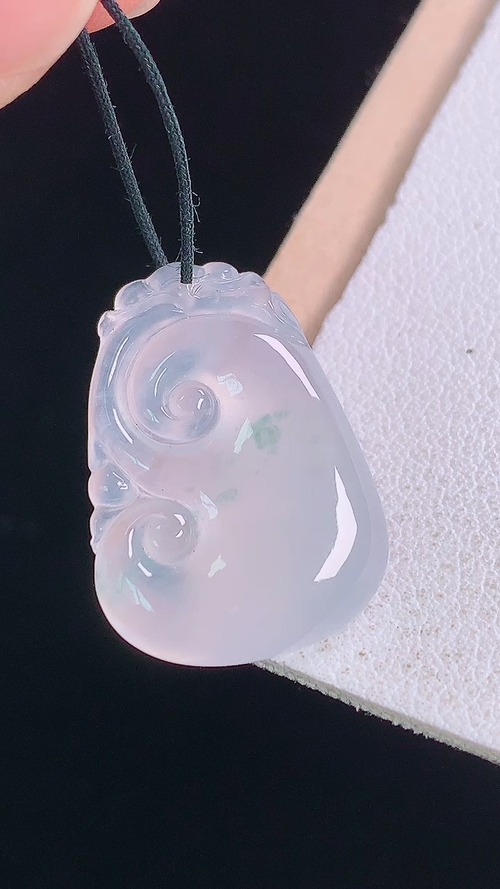 ️冰种飘花如意，无裂，尺寸:22.3-16.1-3.5mm 20