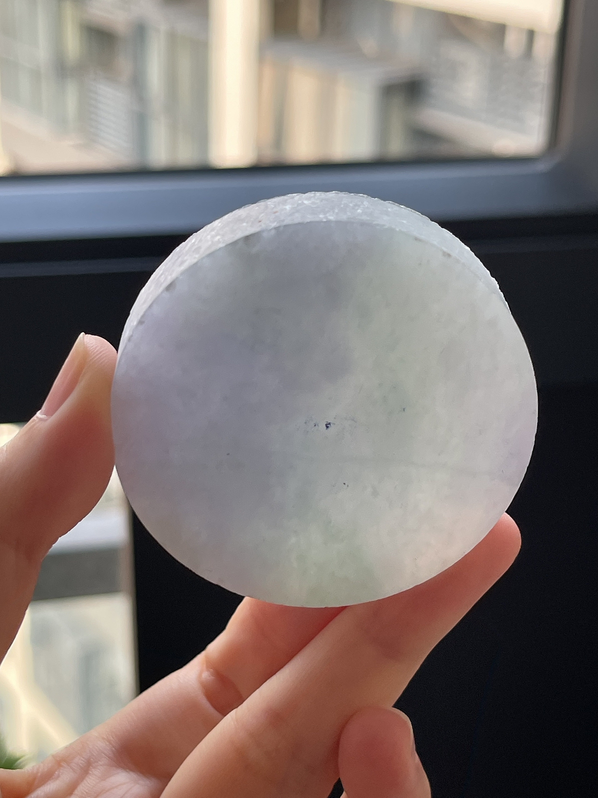 翡翠冰糯种紫罗兰镯心