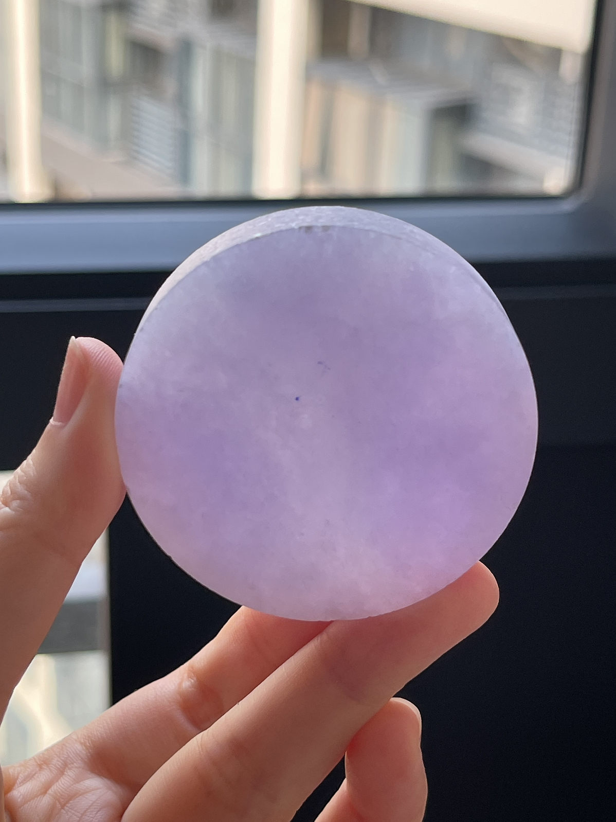 翡翠冰糯种紫罗兰镯心