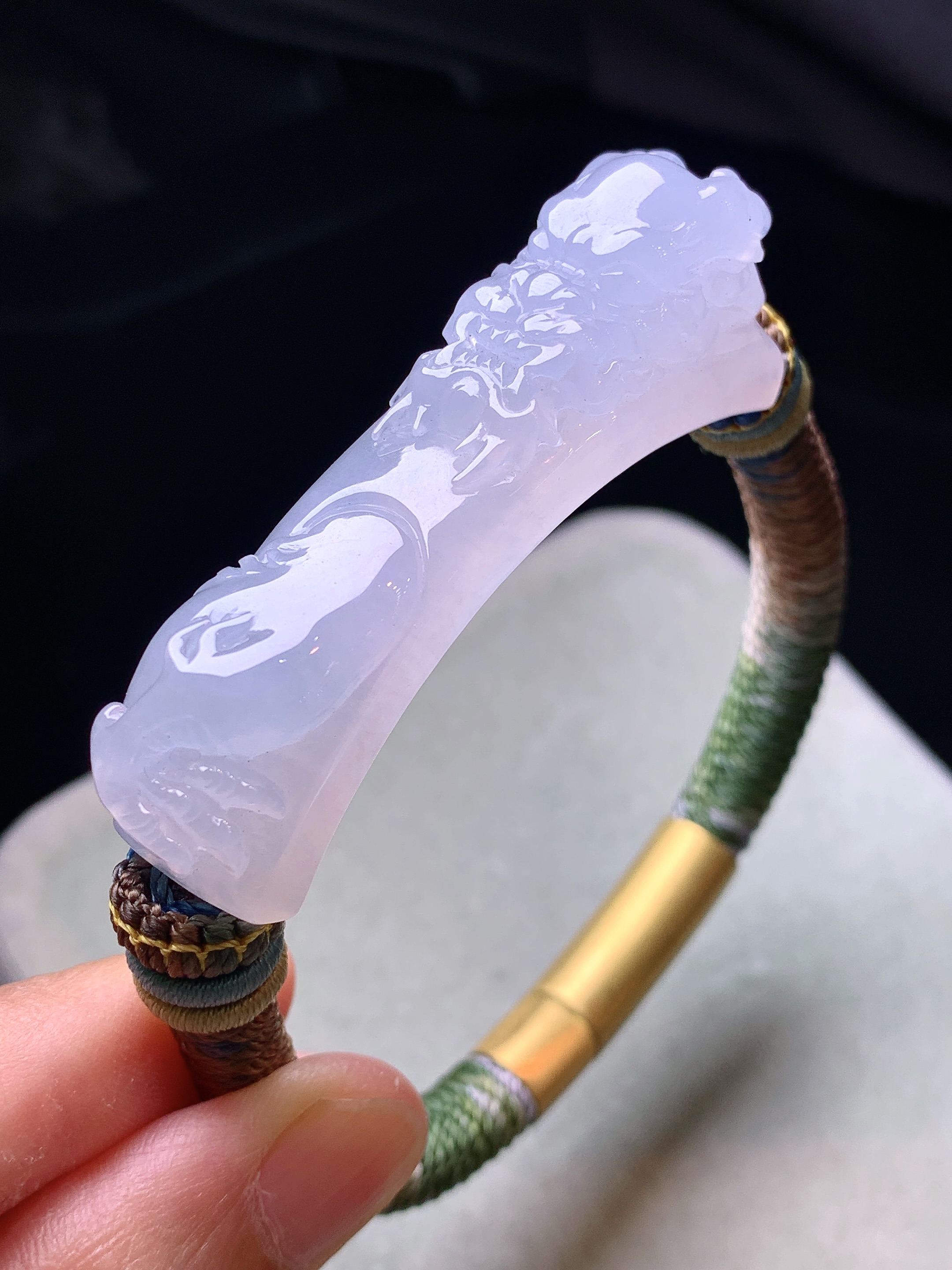 冰种貔貅手链 玉质细腻 色泽艳丽清新 水润亮眼 整体尺寸60.6*17.5*21.2 j1