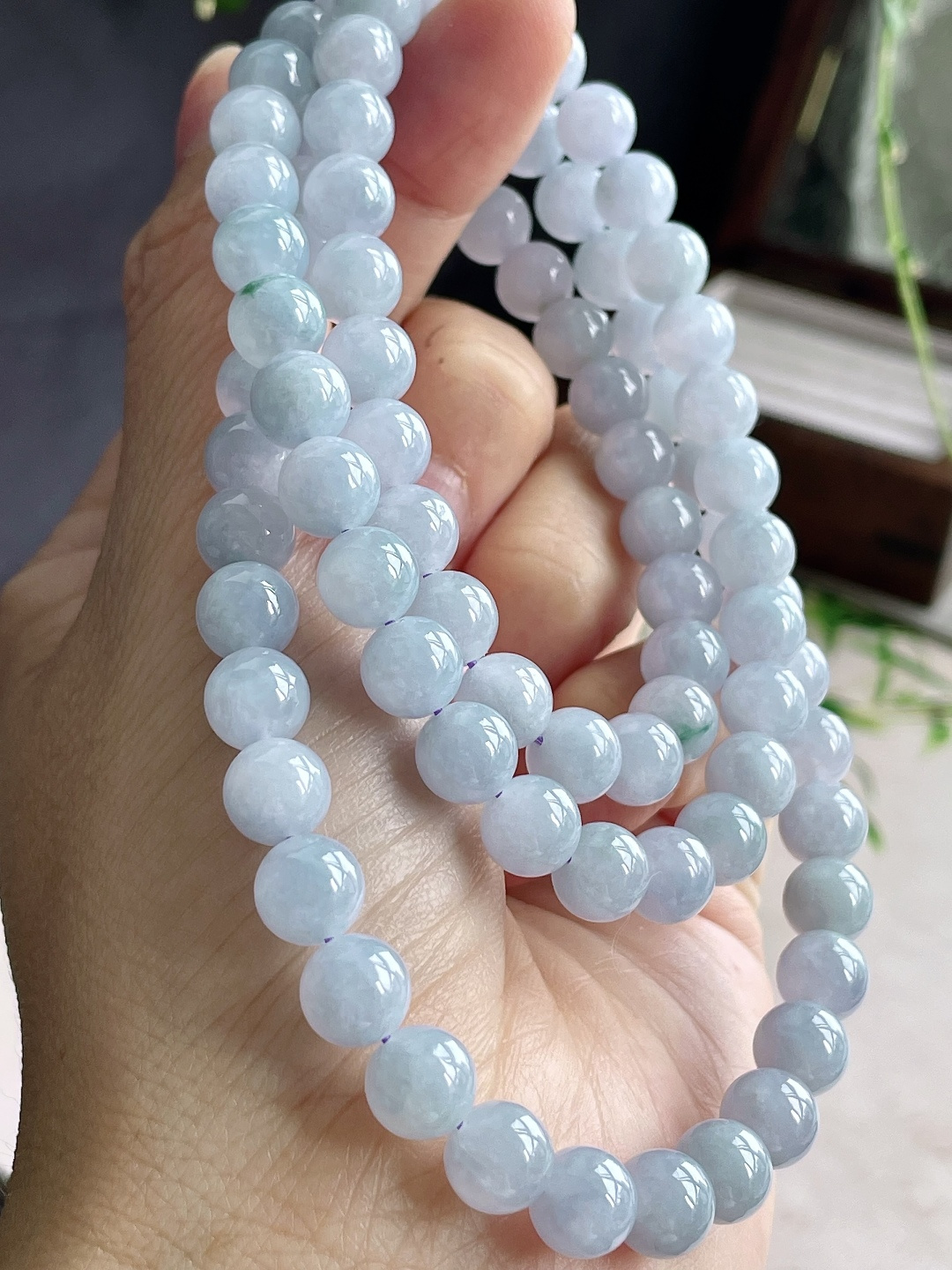【珠子】珠链圆珠珠子珠链 【说明】缅甸 性比高 【尺寸】7.9mm，35cm 【重量】76.7克