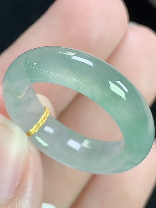 冰飘花戒指，指环，无裂，内径尺寸16.5-6.0-3.6mm，12号手寸，j22lyg
