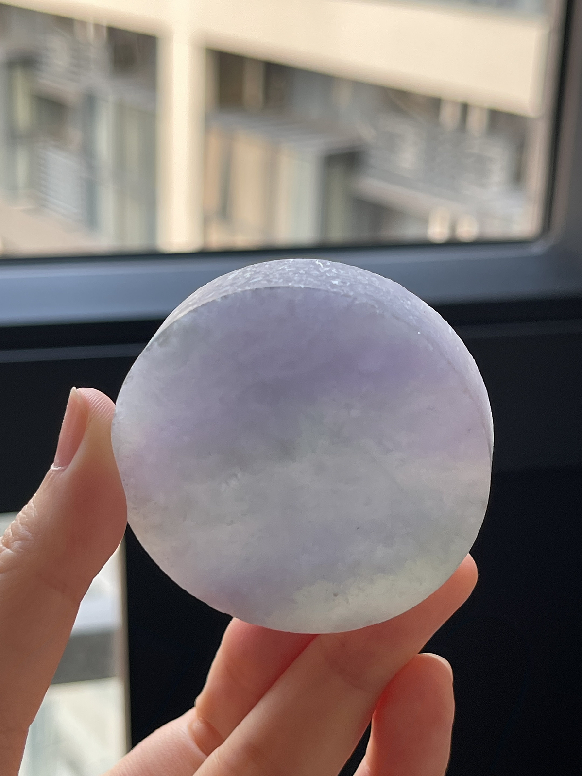 翡翠冰糯种紫罗兰镯心