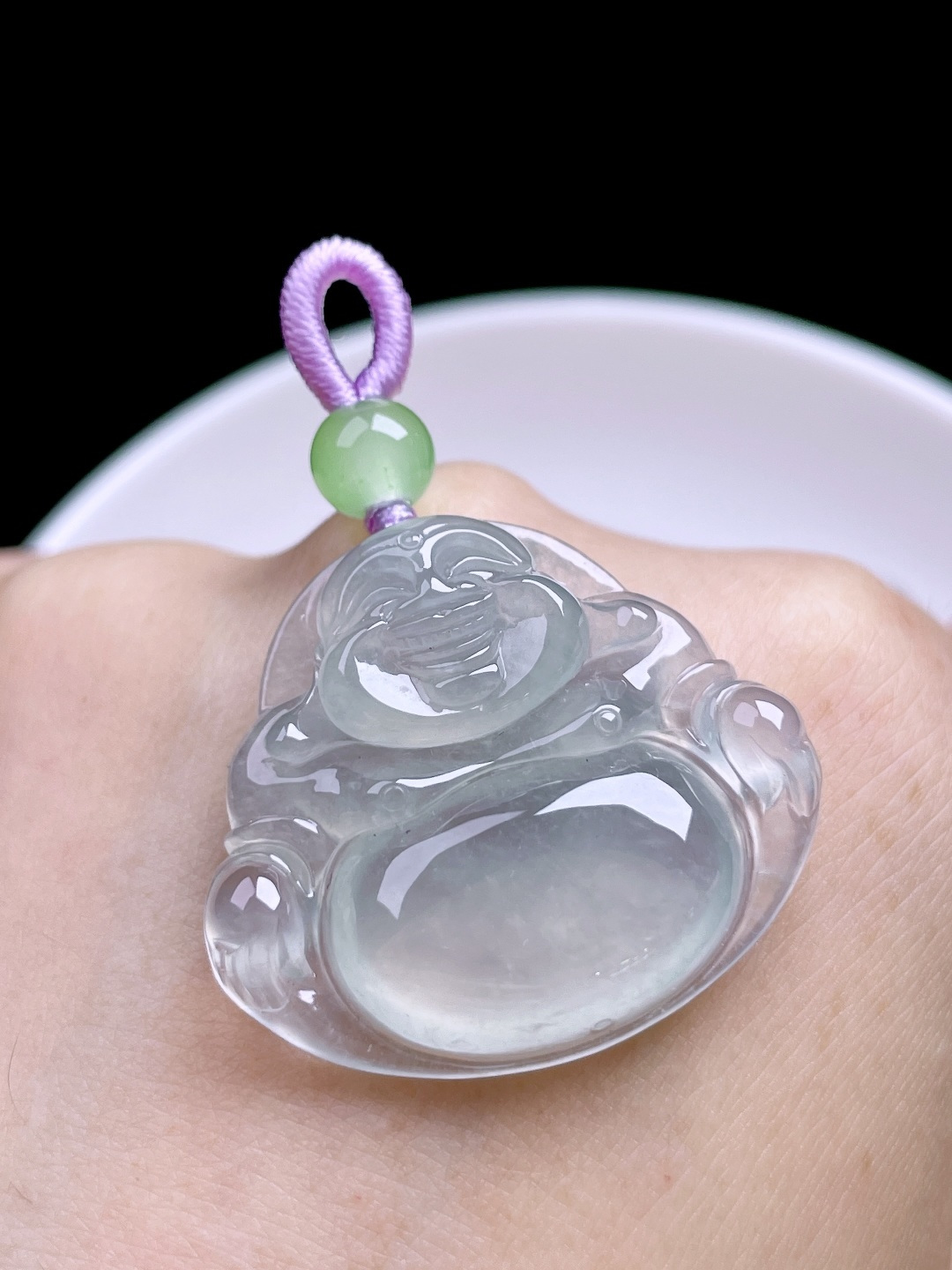 ️ 冰种佛公 无裂，冰透起光 尺寸：30.4/27/5.7