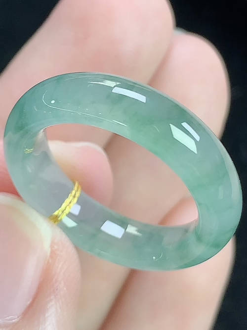 冰飘花戒指，无裂，内径尺寸17.4-5.6-3.6mm，15号手寸，j22lyg