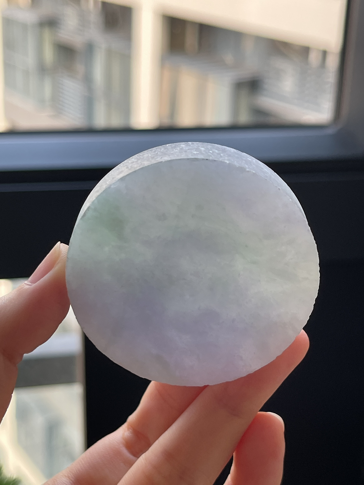 翡翠冰糯种紫罗兰镯心