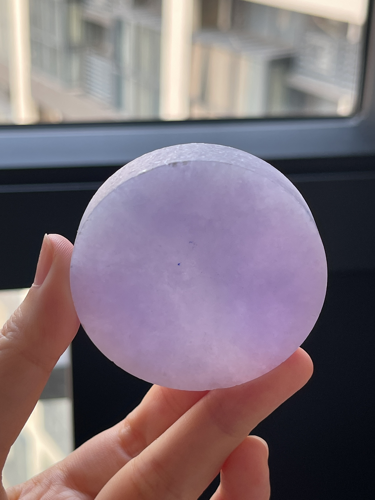 翡翠冰糯种紫罗兰镯心