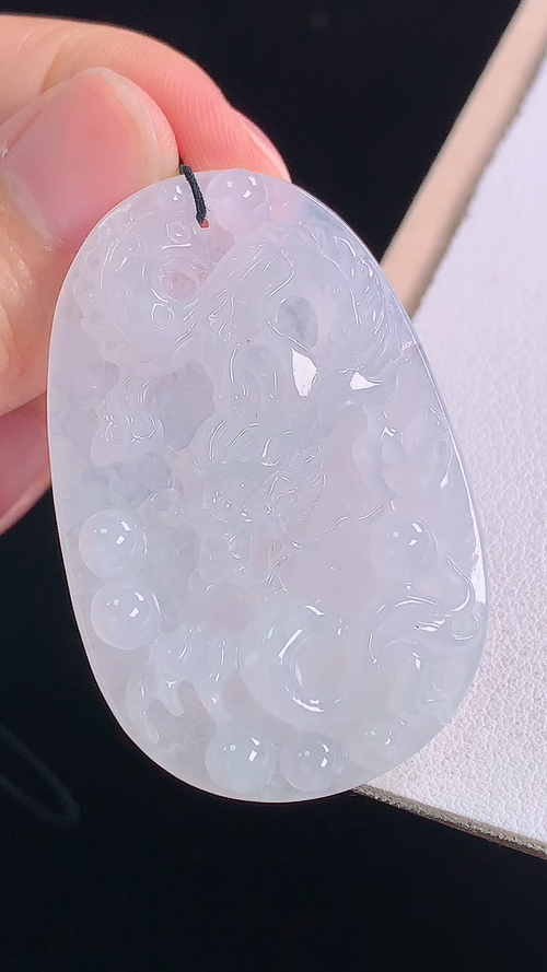 ️冰种龙牌，一刀切，无裂，尺寸:46.3-30.3-5.8mm 19