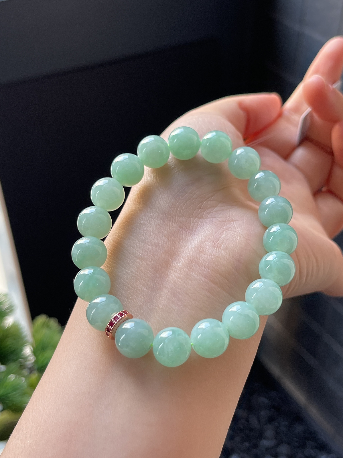翡翠冰糯种绿色手串