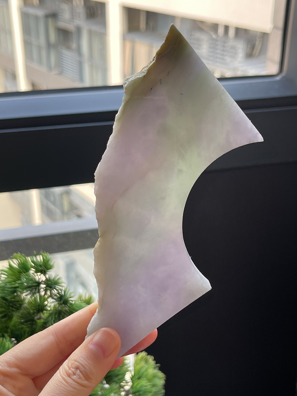 翡翠冰糯种春带彩片料