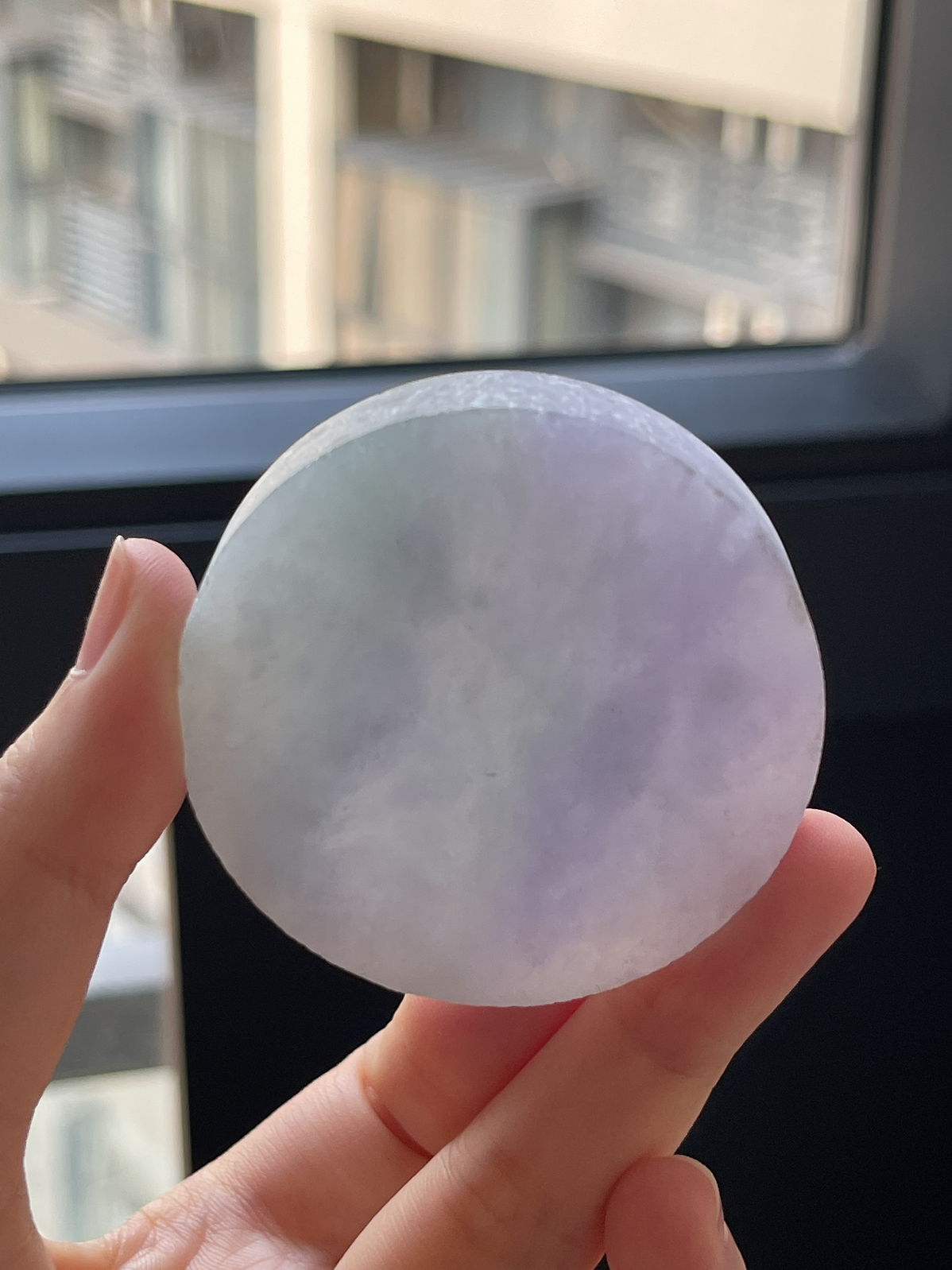 翡翠冰糯种紫罗兰镯心