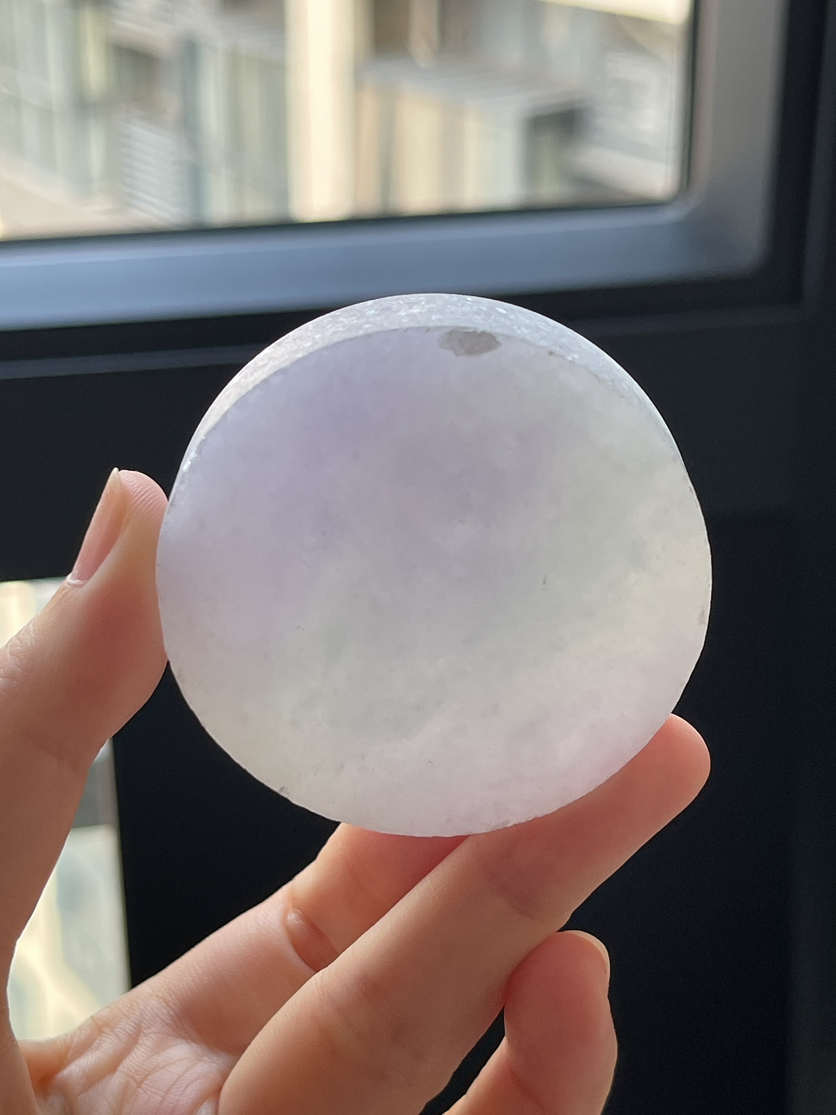 翡翠冰糯种紫罗兰镯心