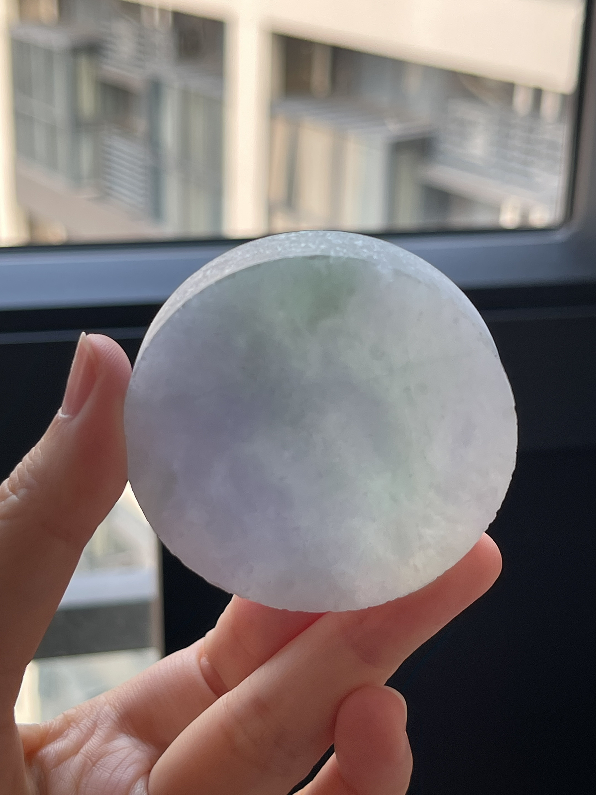 翡翠冰糯种紫罗兰镯心