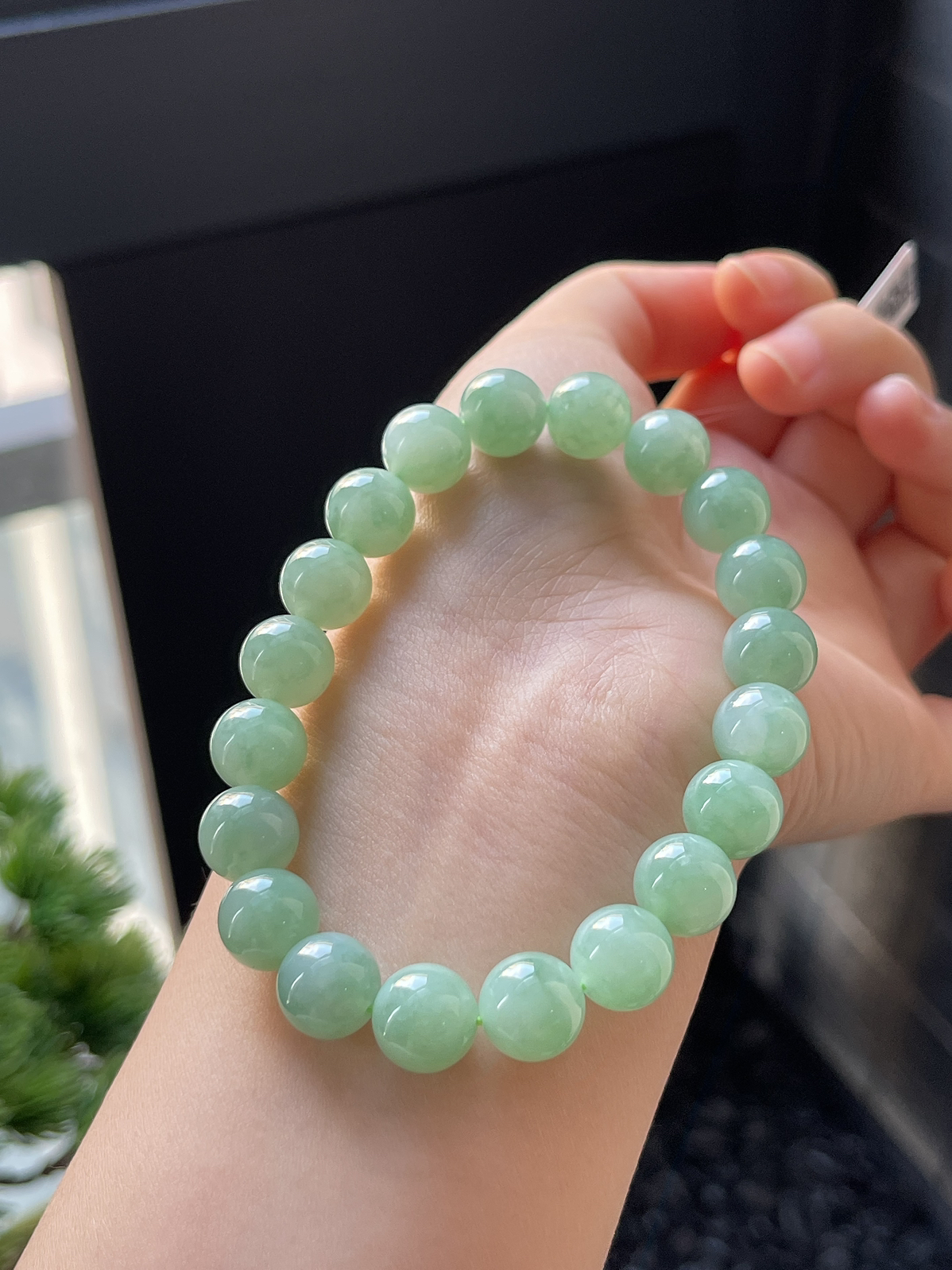 翡翠冰糯种绿色手链