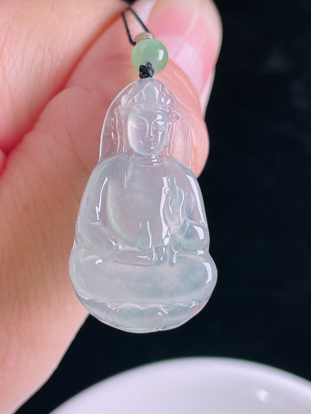 秒杀️冰种观音，老种起光，细底通透，尺寸：29.5/18/3.3mm0922