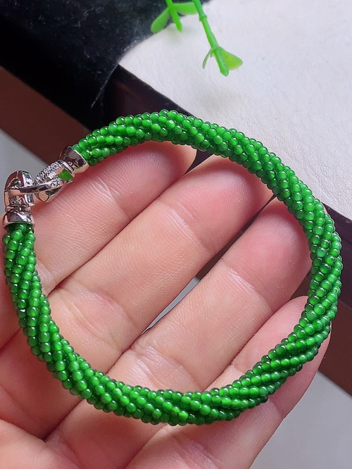 手链 冰绿 18k 裸 6mm