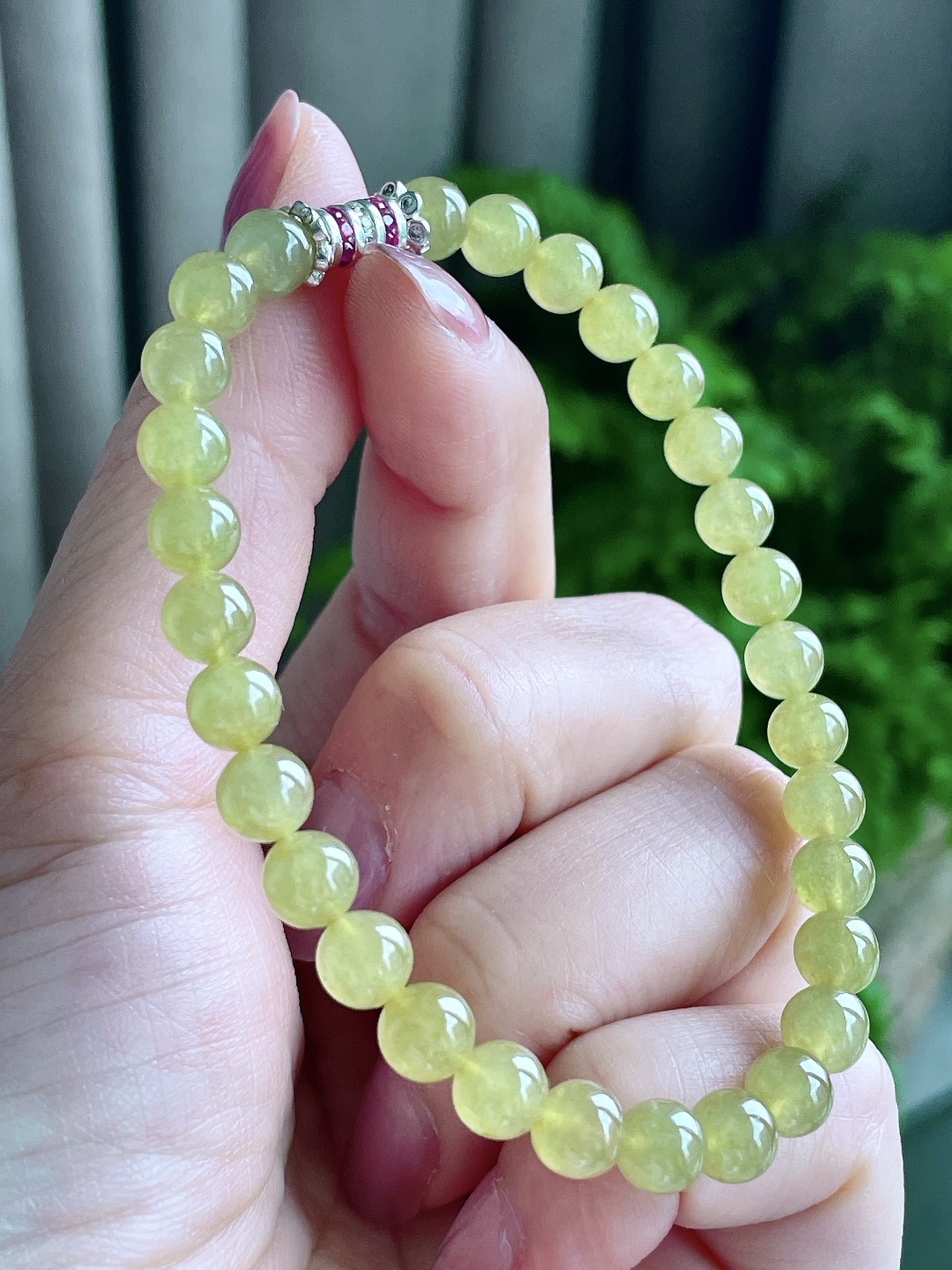 【珠子】冰黄翡手串圆珠珠子手串 【说明】缅甸 性比高 【尺寸】6.2mm 【重量】14.7克