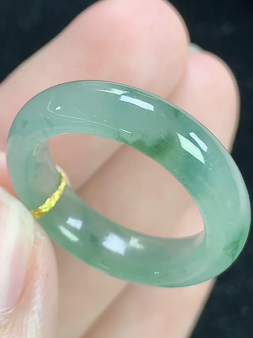 冰飘花戒指，指环，无裂，内径尺寸17.1-5.8-3.8mm，15号手寸，j22lyg