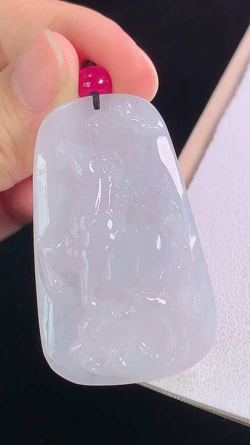 ️冰种马牌，一刀切，无裂，尺寸:48.2-29.7-5.6mm 20