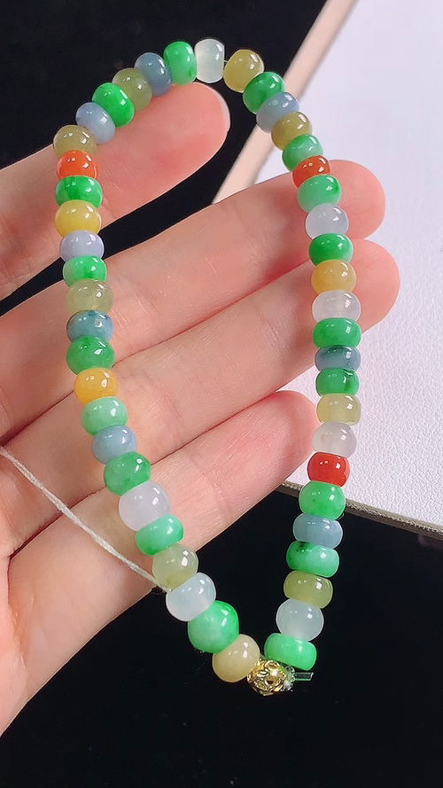 ️多彩手链，尺寸:6.0-3.8mm 18