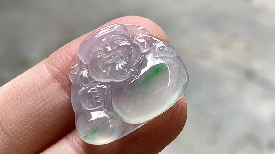 ️ 玻璃种金丝绿财神 22.5*19*4.2