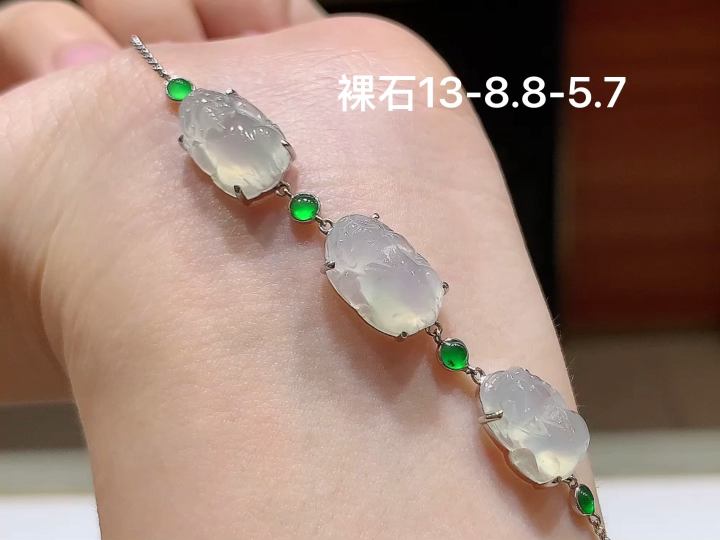 ️ 冰紫貔貅手链 ，尺寸，13-8.8-5.7