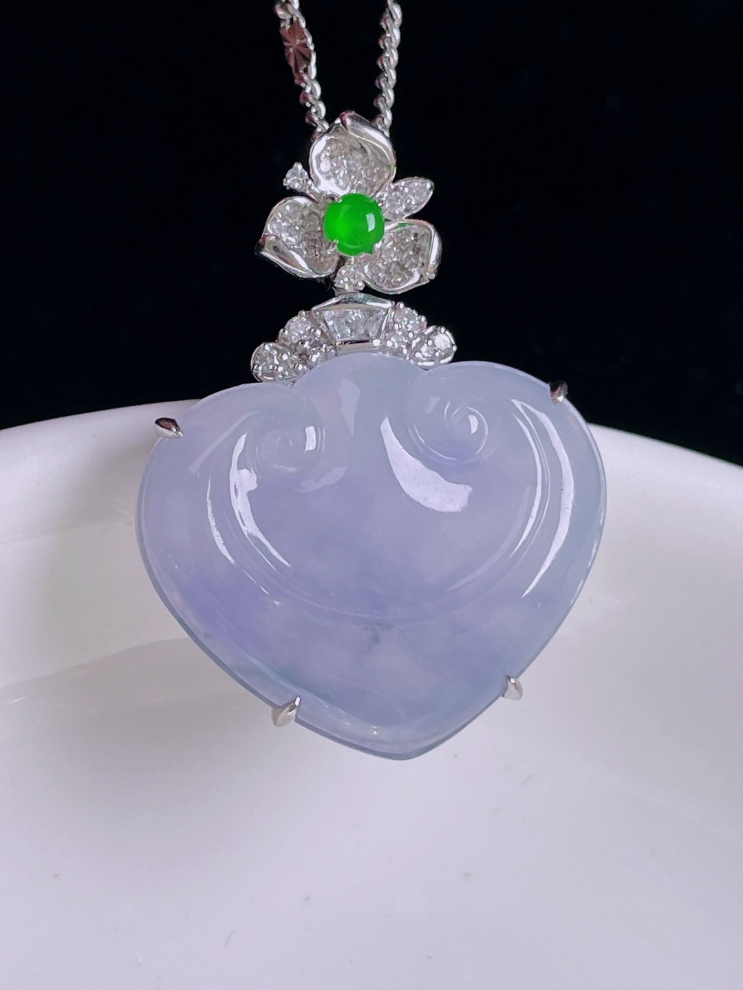 ️如意，18k镶嵌，老种起光，细底通透，尺寸：29/22/6.4mm0922