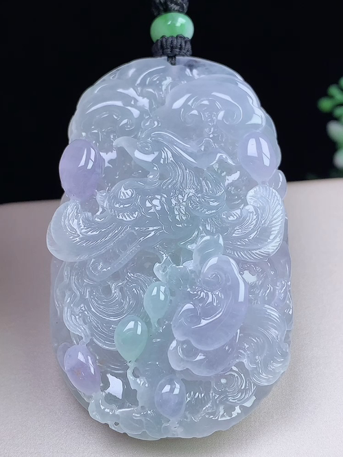 冰紫丹凤朝阳，无裂，尺寸61.3-37.8-11.3mm，j22fya9