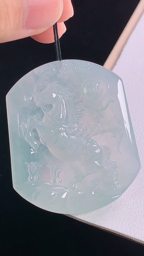 ️冰种马牌，一刀切，无裂，尺寸:50.2-42.3-5.7mm 20