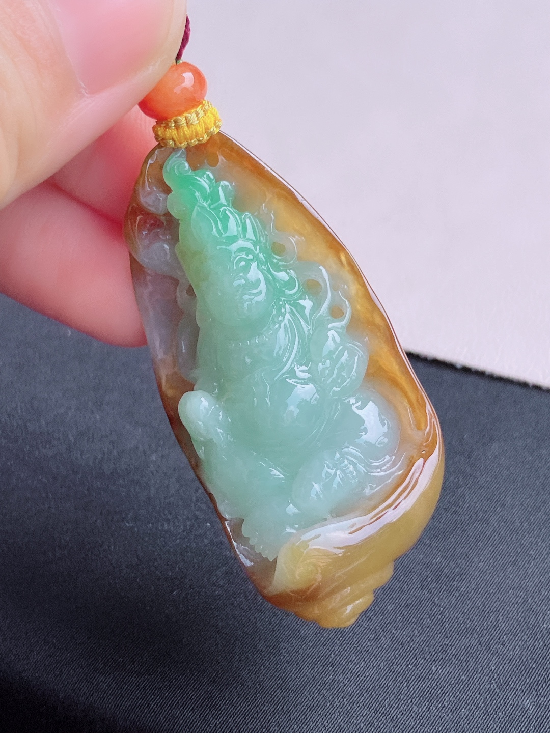 ️，三彩黄财神，饱满特色，尺寸49/28.6/20.8/自然光实拍