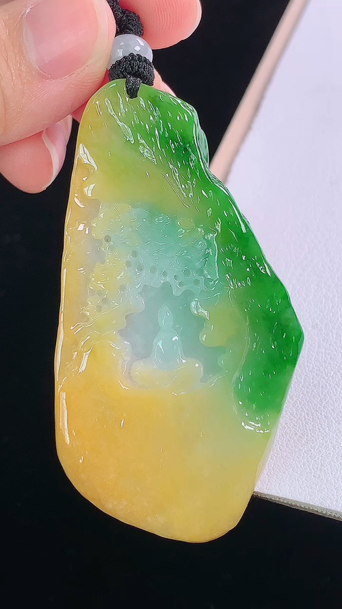 三彩悟道，无裂 尺寸:64.7-34.0-6.8mm 21