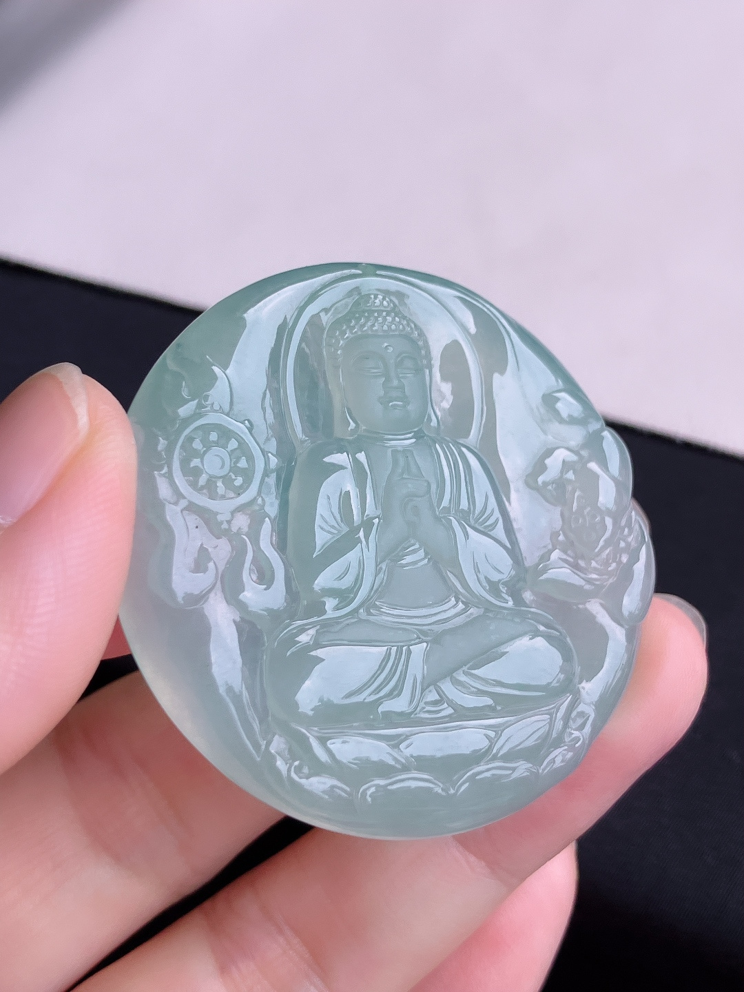 ️，底色阿弥陀佛，晶莹剔透，尺寸46.6/5.6/自然光实拍