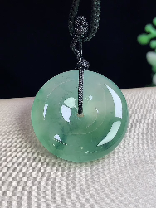冰飘花平安扣，无裂，尺寸21.5-5.0mm，j23afj