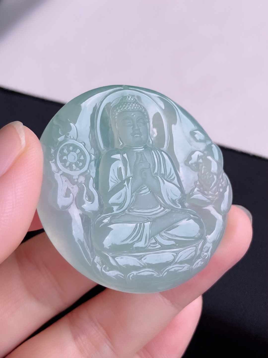 ️，底色阿弥陀佛，晶莹剔透，尺寸46.6/5.6/自然光实拍