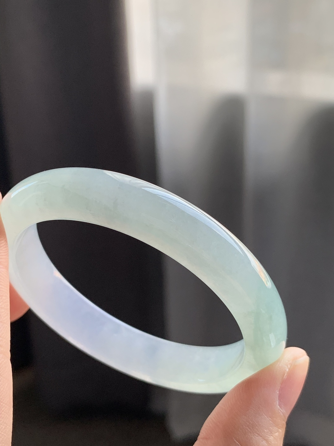正圈52 53 圈口53.8/10.7/7.3 编码G9092524 冰糯春彩，水润，种老，细腻，有棉线
