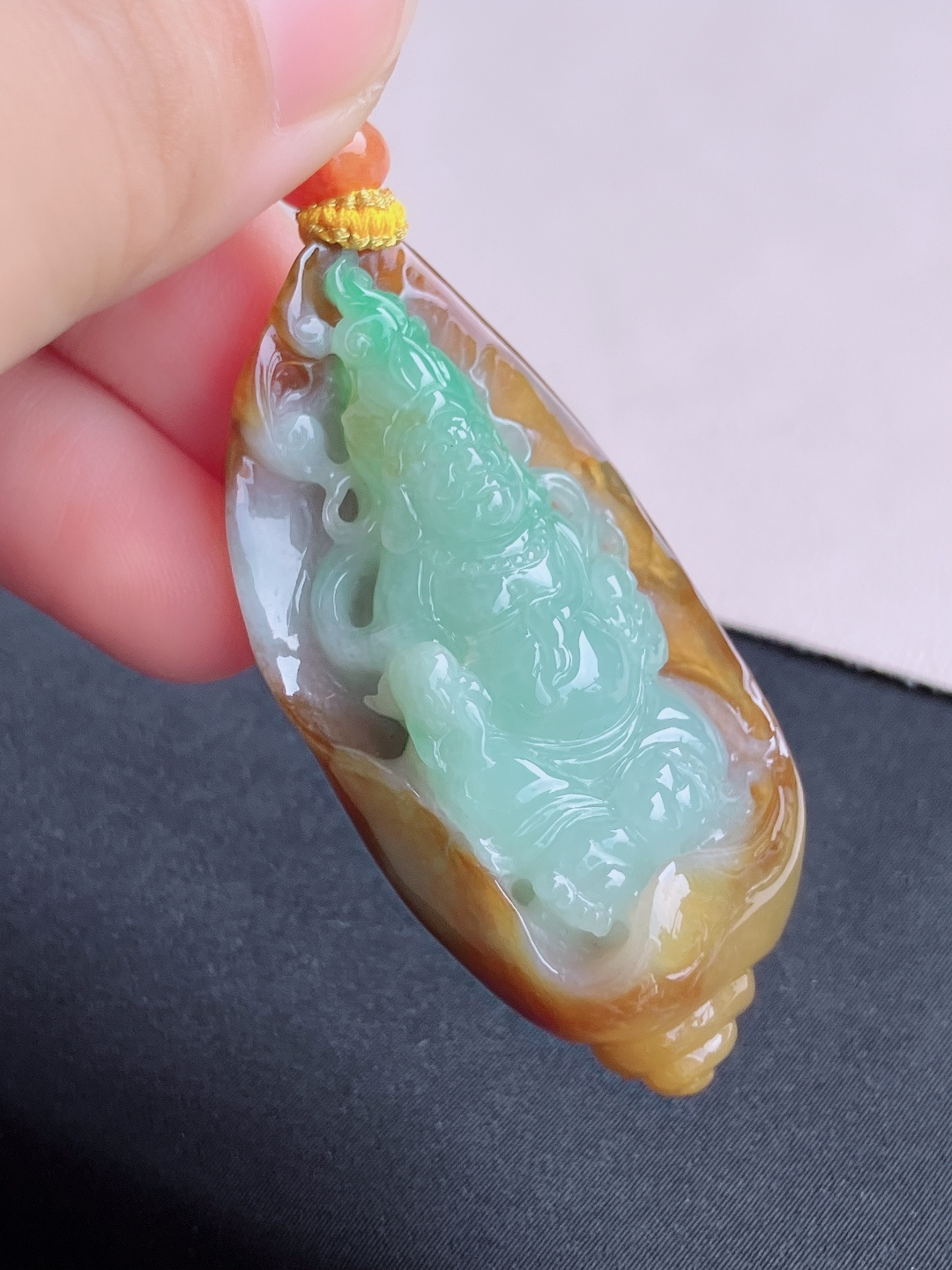 ️，三彩黄财神，饱满特色，尺寸49/28.6/20.8/自然光实拍