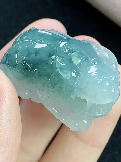 冰飘花貔貅，招财，无裂，尺寸33-19.2-19.6mm，j23sxd